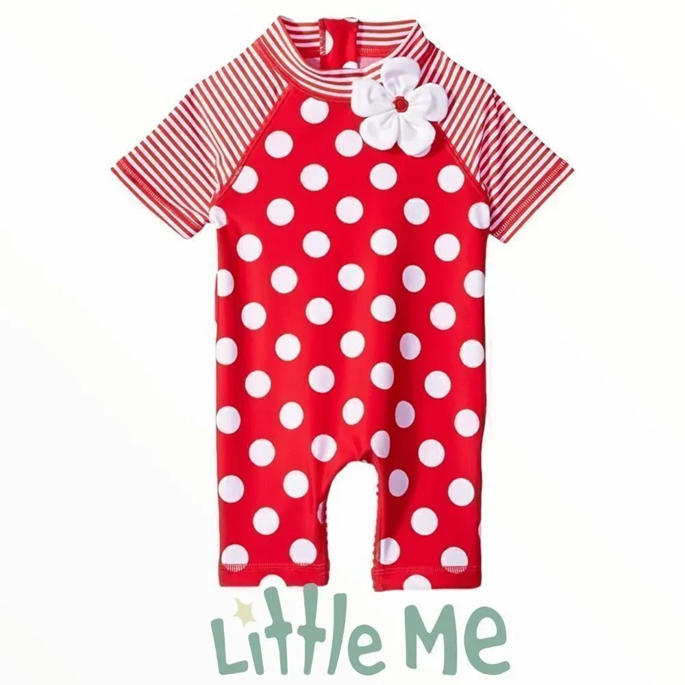 LITTLE ME | Red | UPF 50+ SHORT SLEEVE RASHGUARD SUIT